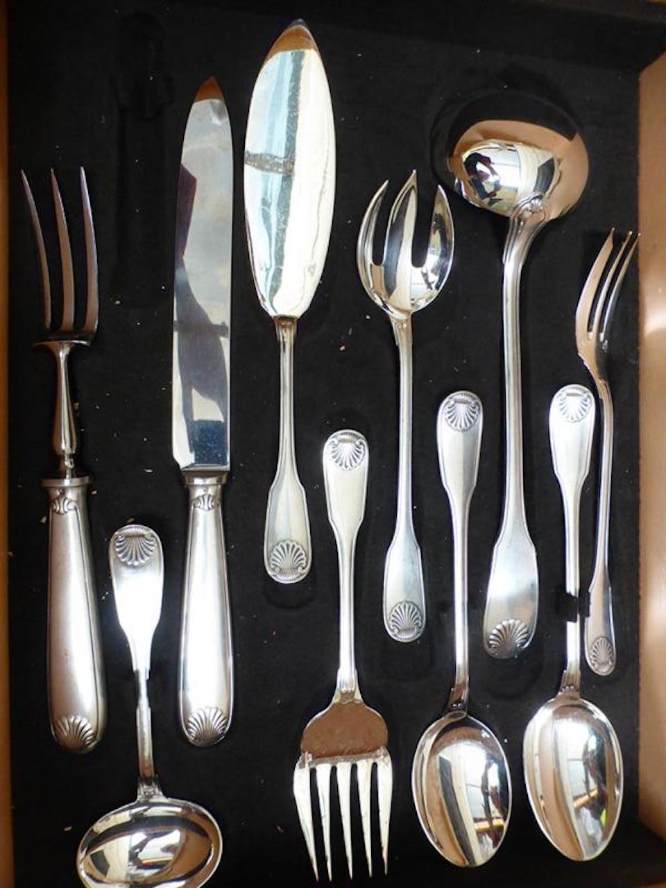 20th Century French Christofle Silver Plated Flatware Set 3