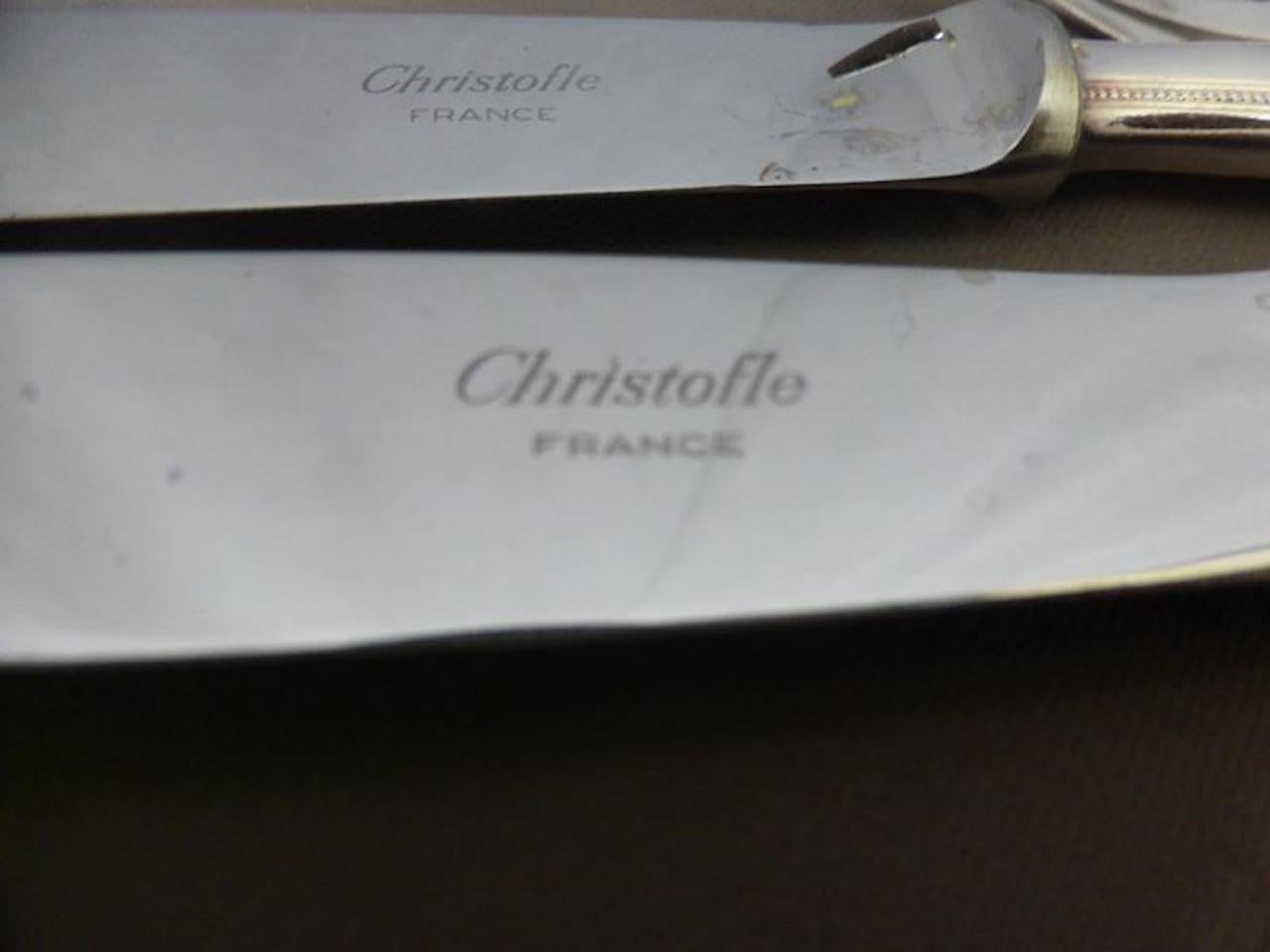 20th Century French Christofle Silver Plated Flatware Set 5