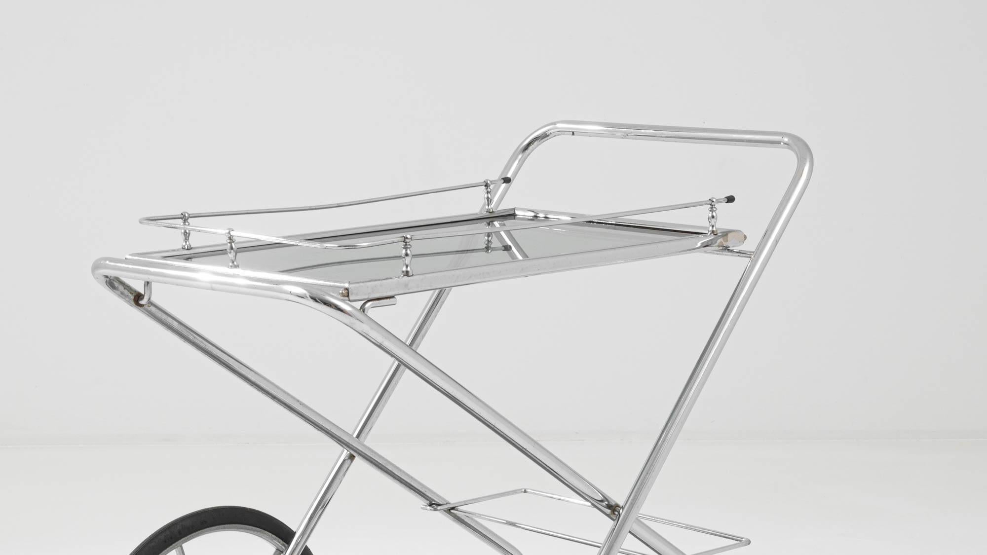 20th Century French Chrome Bar Cart For Sale 3