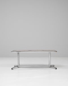 20th Century French Chrome Coffee Table With Ceramic Top By Juliette Belarti