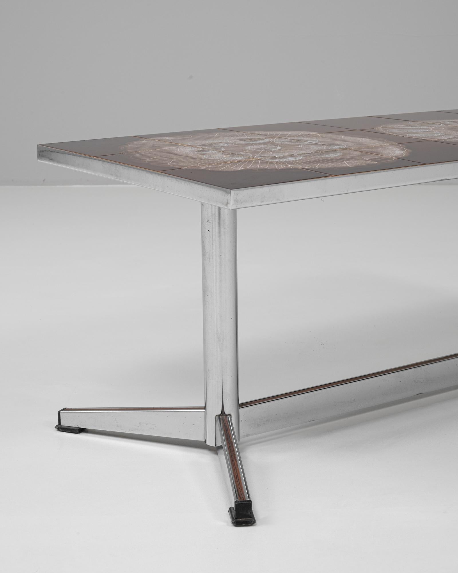 Table basse en chrome du 20e siècle avec plateau en céramique Par Juliette Belarti en vente 1