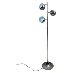 20th century French Chromed Metal Vintage Floor Lamp, 1970s