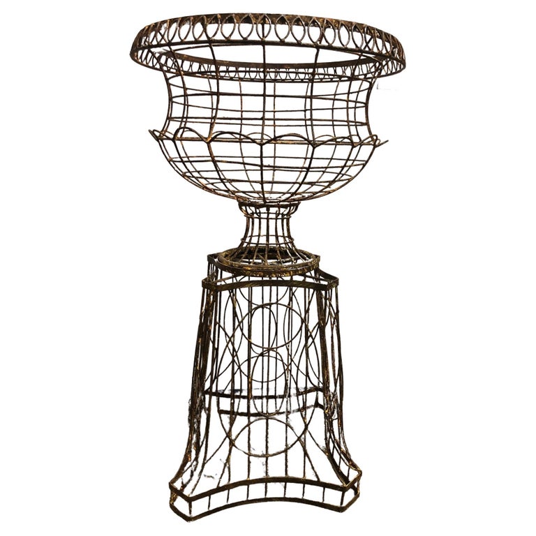 20th Century French Classical Style Wire Urn with a Rustic Painted Finish  at 1stDibs | french wire urn, wire urns