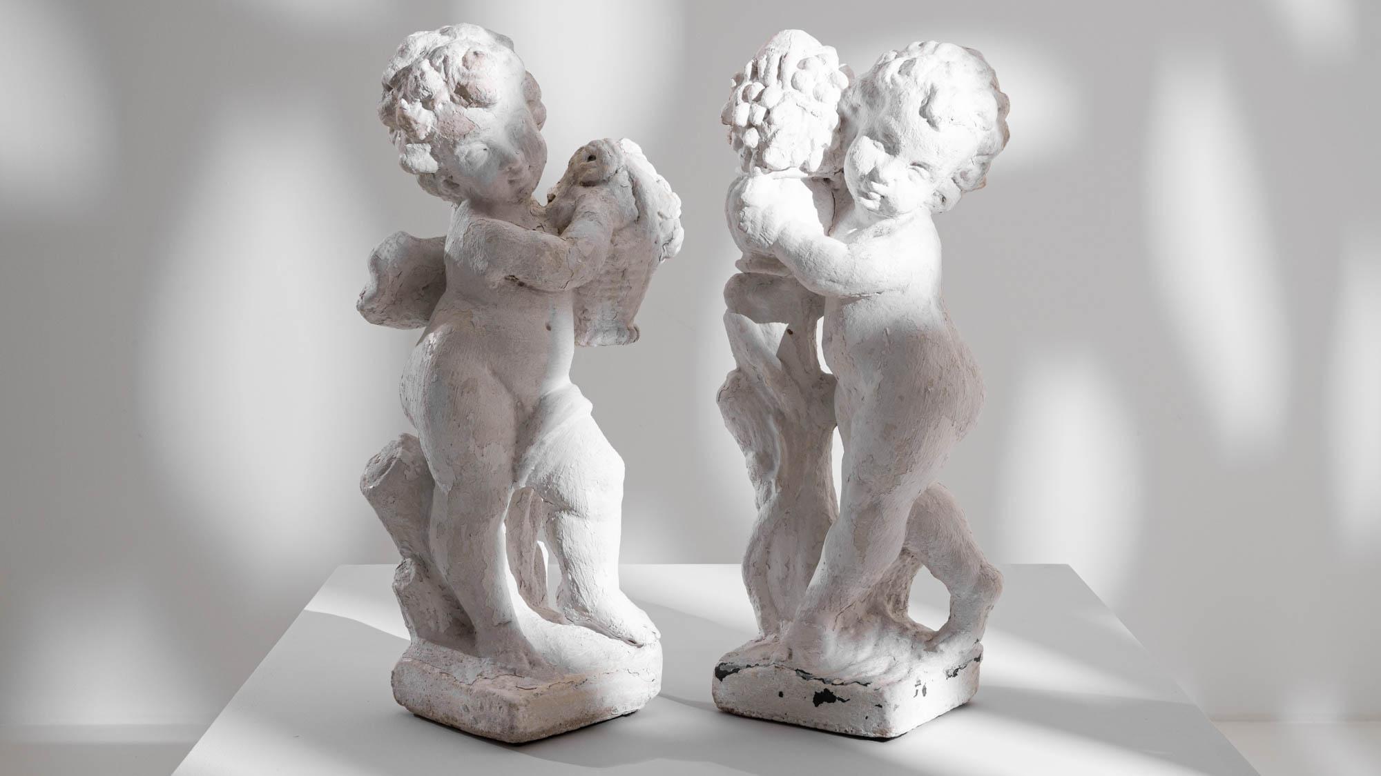 20th Century French Concrete Angels, a Pair For Sale 3