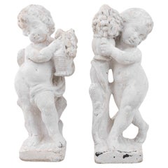 20th Century French Concrete Angels, a Pair