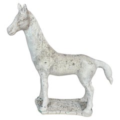 20th Century French Concrete Horse Garden Statue