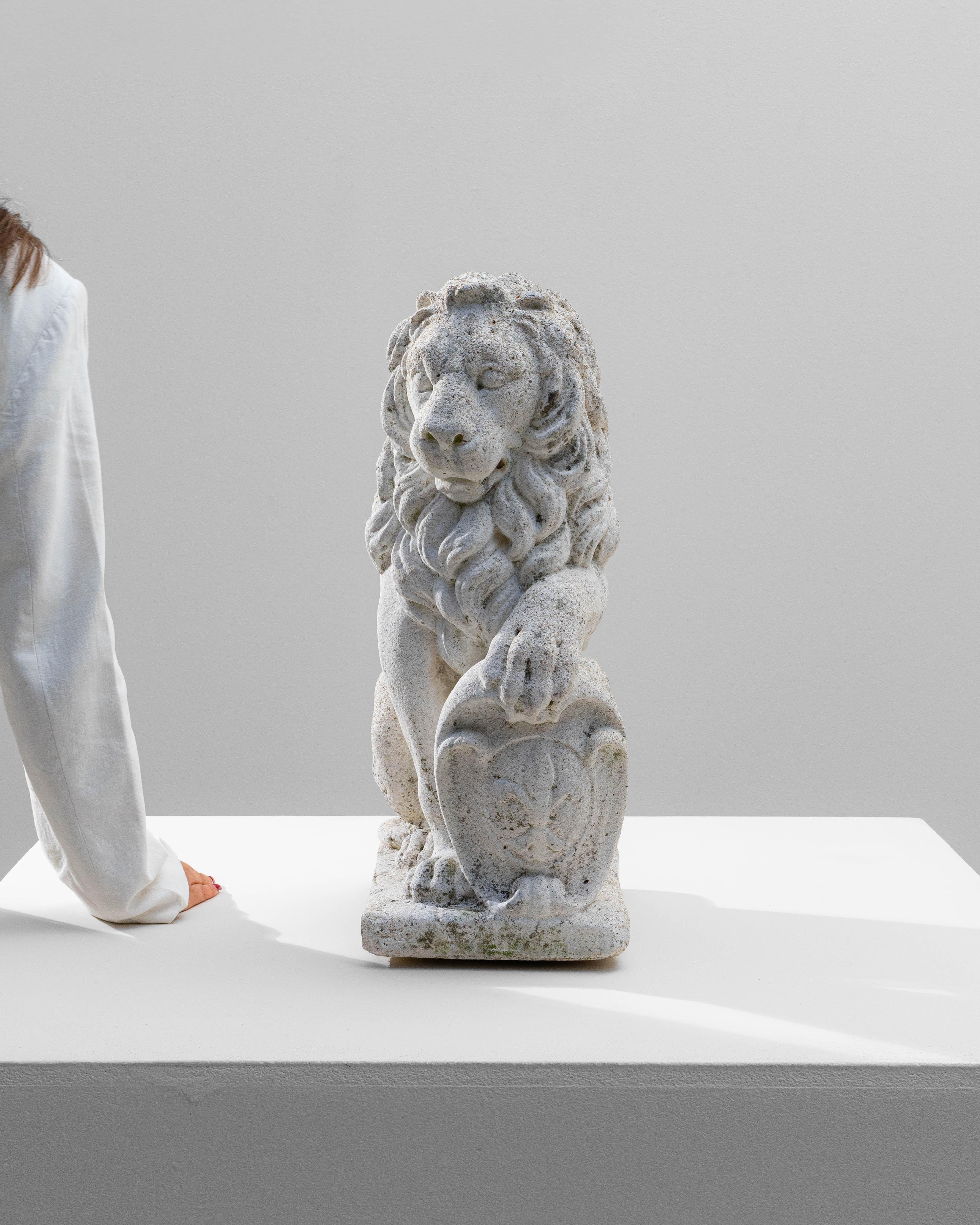 20th Century French Concrete Lion Sculpture In Good Condition For Sale In High Point, NC