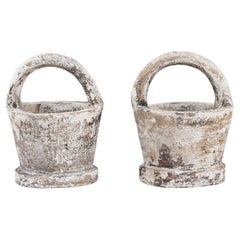 Used 20th Century French Concrete Planters, a Pair
