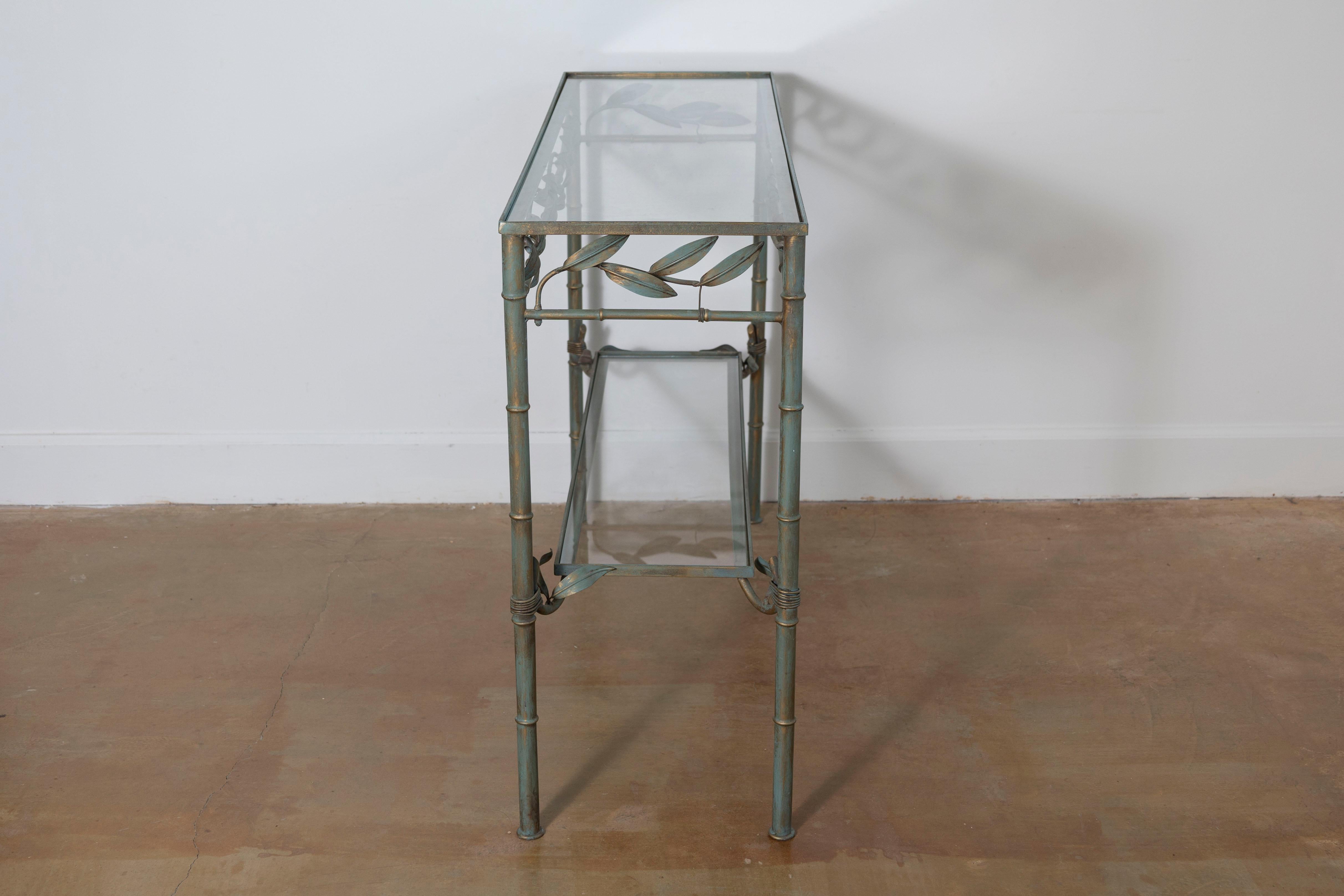 Glass 20th Century French Console Table For Sale