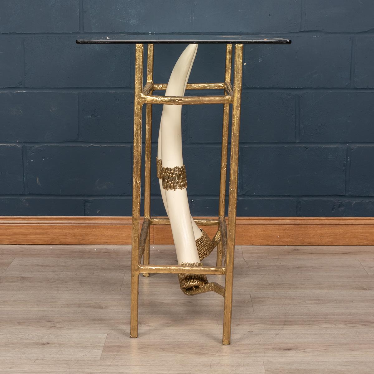 20th Century French Resin Tusks Console Table by Henri Fernandez, c.1970 For Sale 1