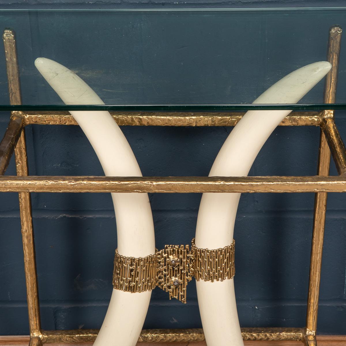 20th Century French Resin Tusks Console Table by Henri Fernandez, c.1970 For Sale 2