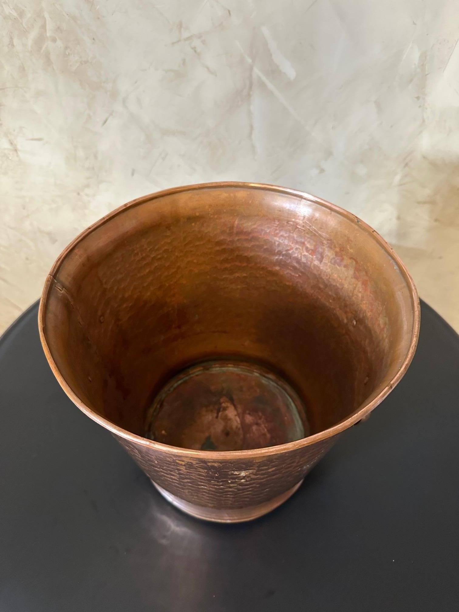 20th century French Copper and Brass Champagne Bucket, 1950s For Sale 6