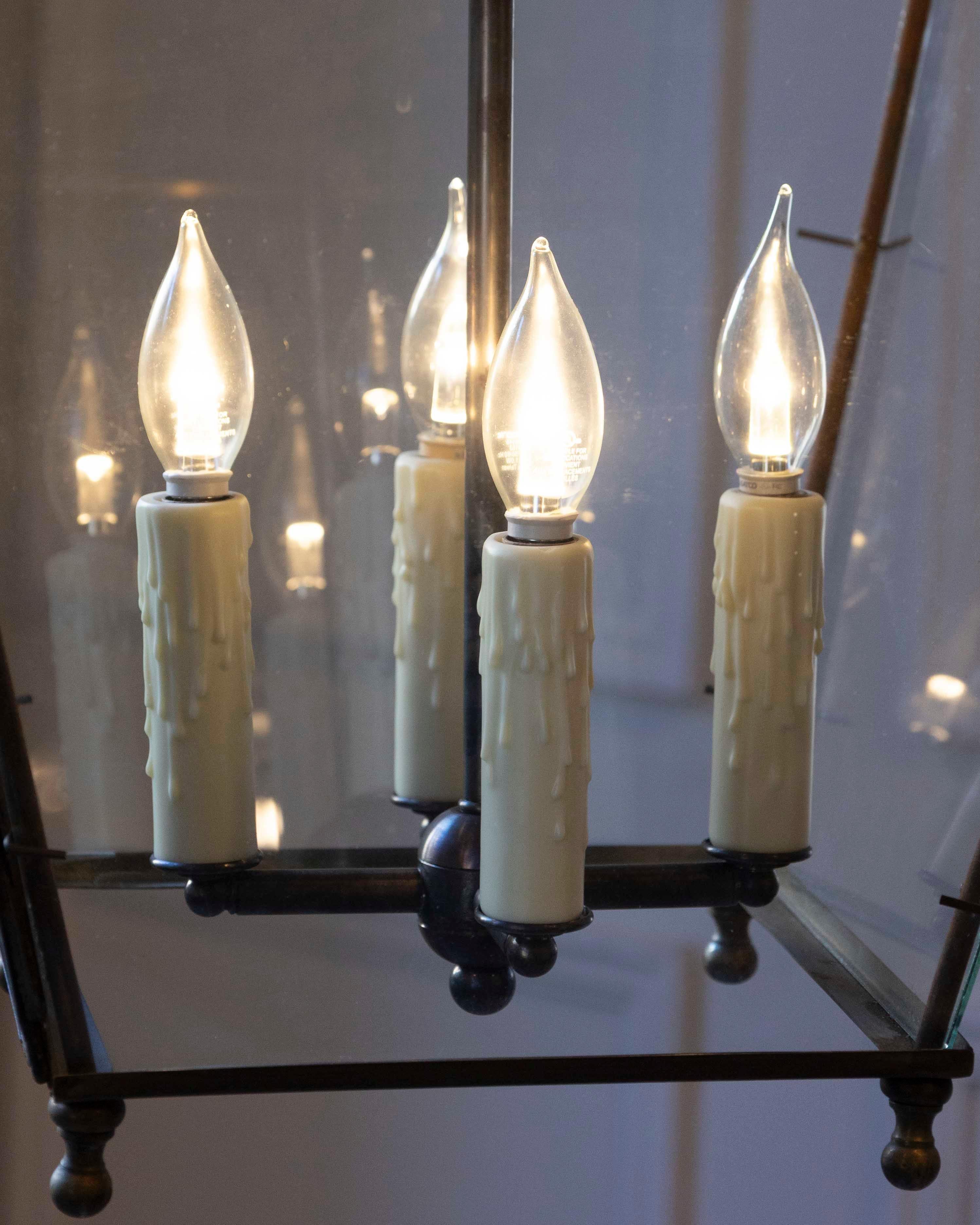 Farol francés del siglo XX de cobre y hierro con motivos de estrellas en Bueno estado para la venta en Atlanta, GA