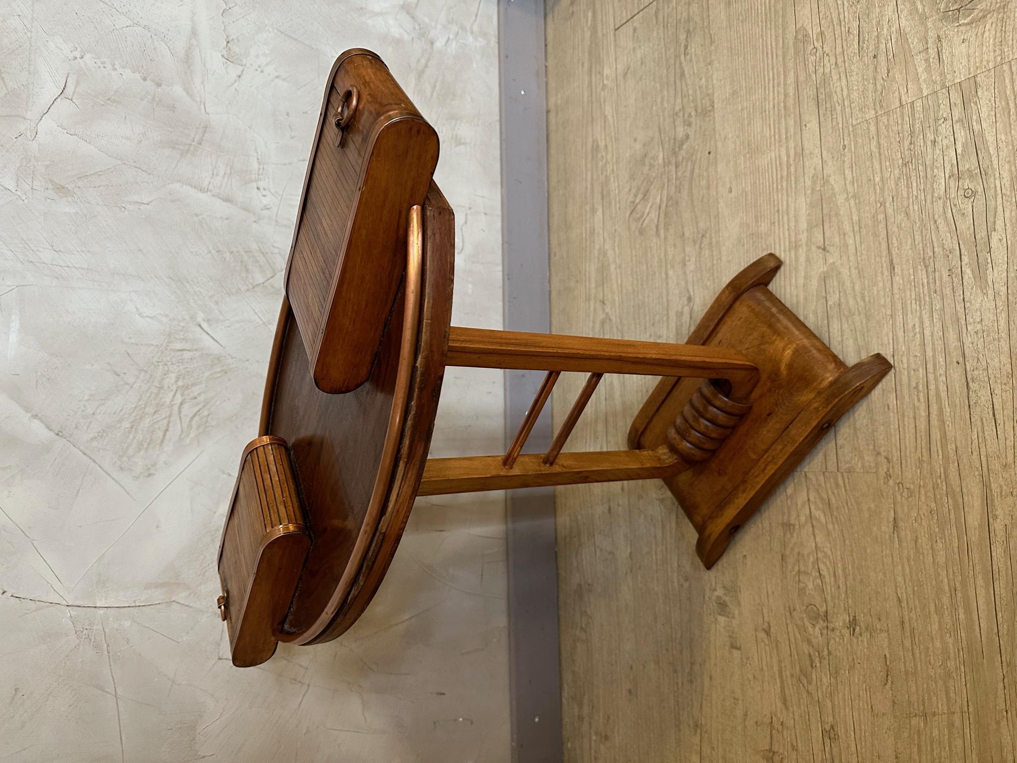20th century French Copper and Wooden Smoking Table, 1950s 5