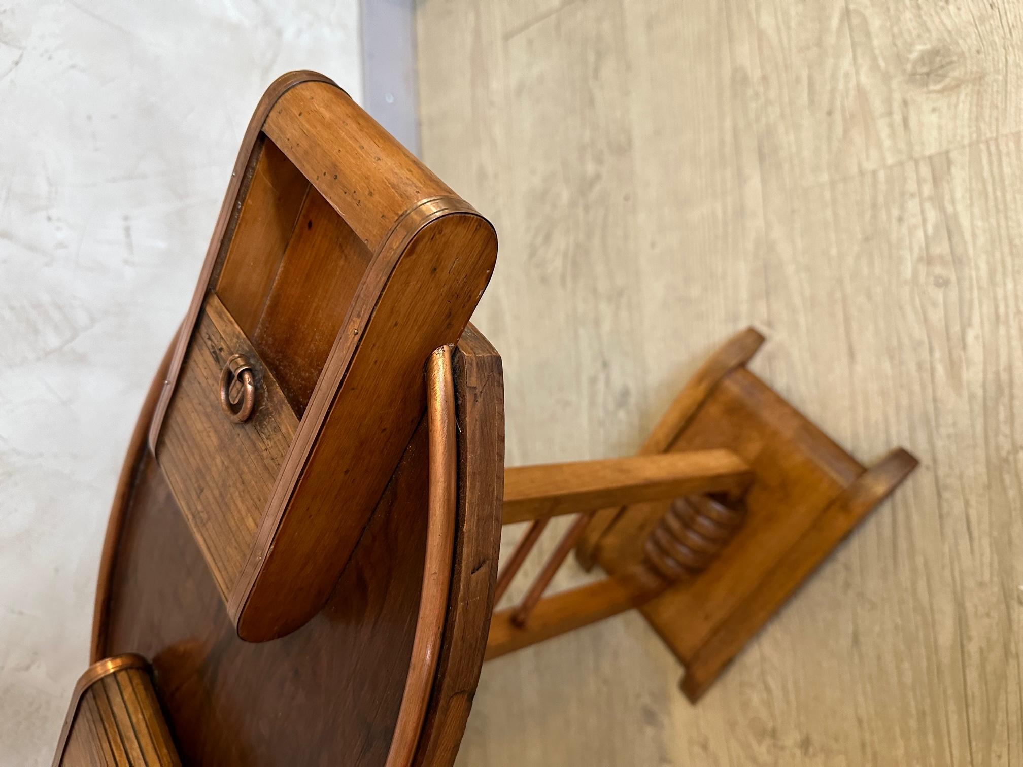 20th century French Copper and Wooden Smoking Table, 1950s 2