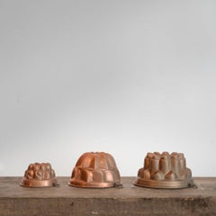 20th Century French Copper and Zinc Jelly Mold 'Set of 3'