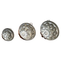 20th Century French Copper and Zinc Jelly Mold 'Set of 3'