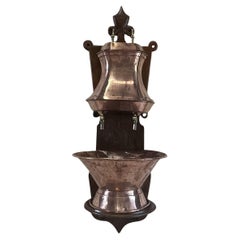 Lavabo en cuivre français du 20e siècle - Fontaine murale ancienne