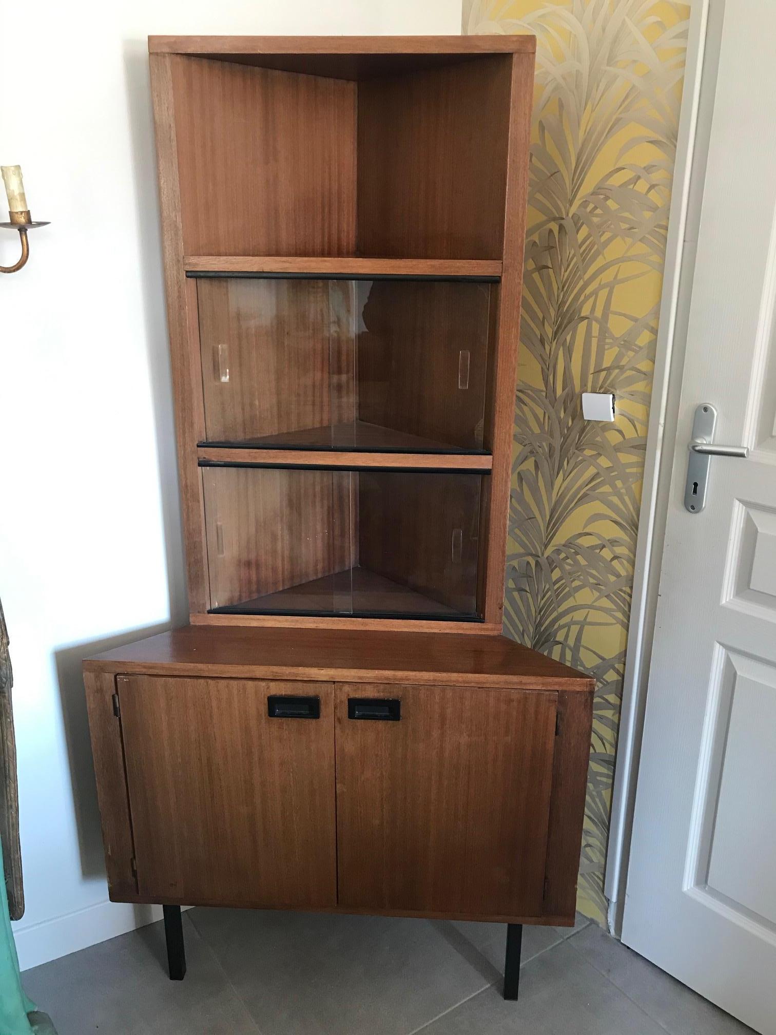 20th Century French Corner Cabinet, 1960s 1