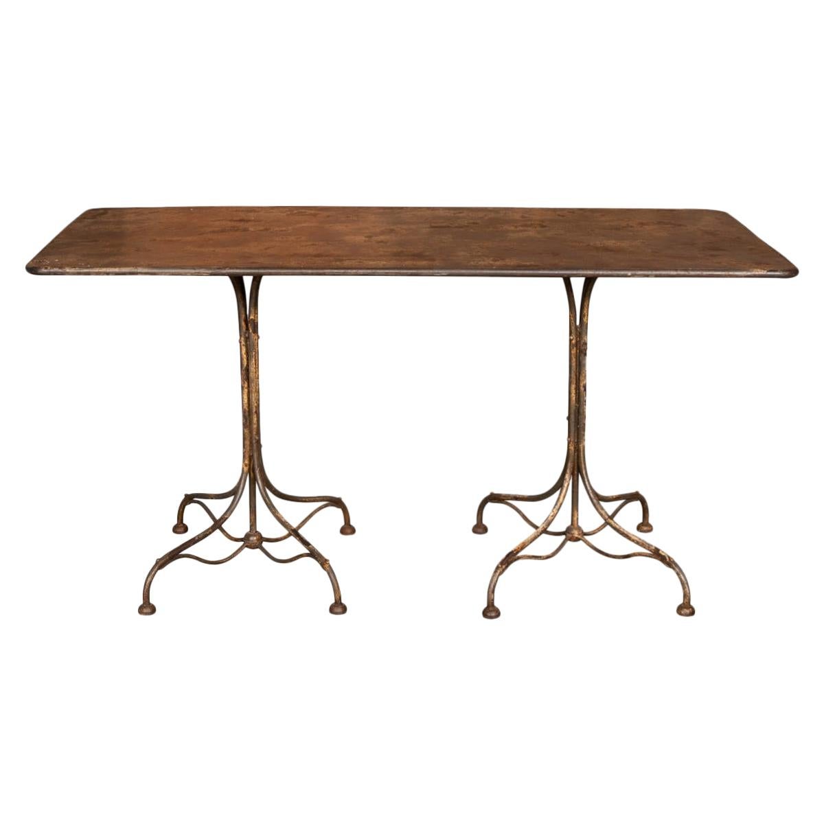 20th Century French Country House Dining Metal Table, circa 1920