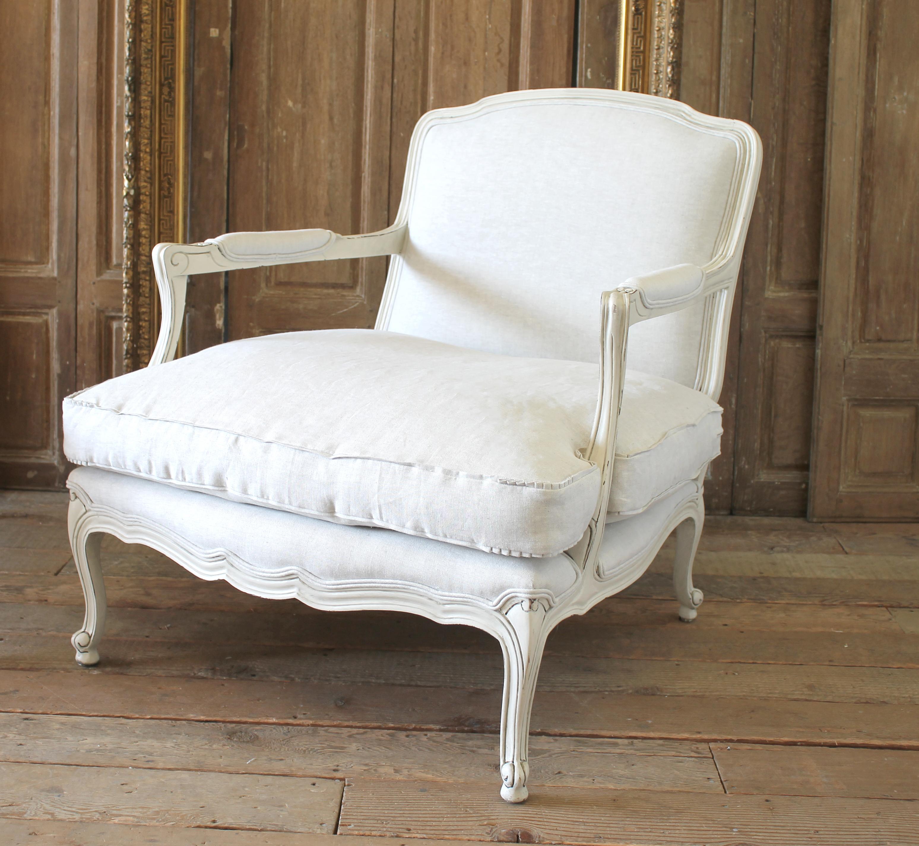 french country chair and ottoman