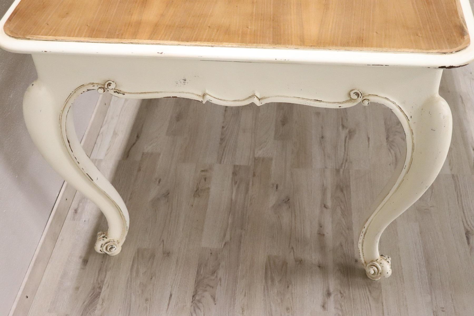 20th Century French Country Provencal Louis XV Style Painted Dining Room Table 8