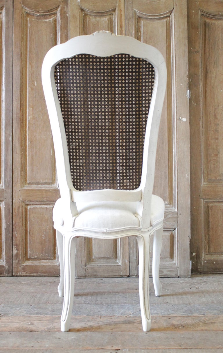 20th Century French Country Style Cane Back Accent Chair at 1stDibs