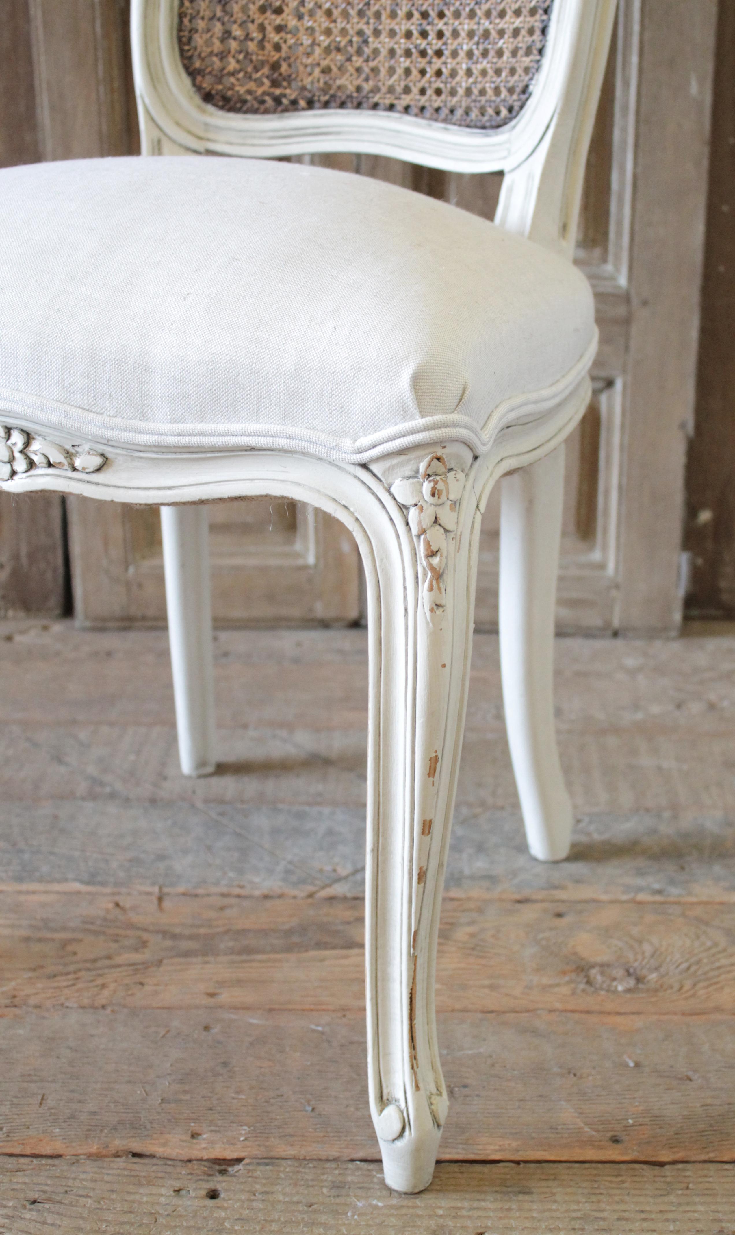 20th Century French Country Style Cane Back Accent Chair 1