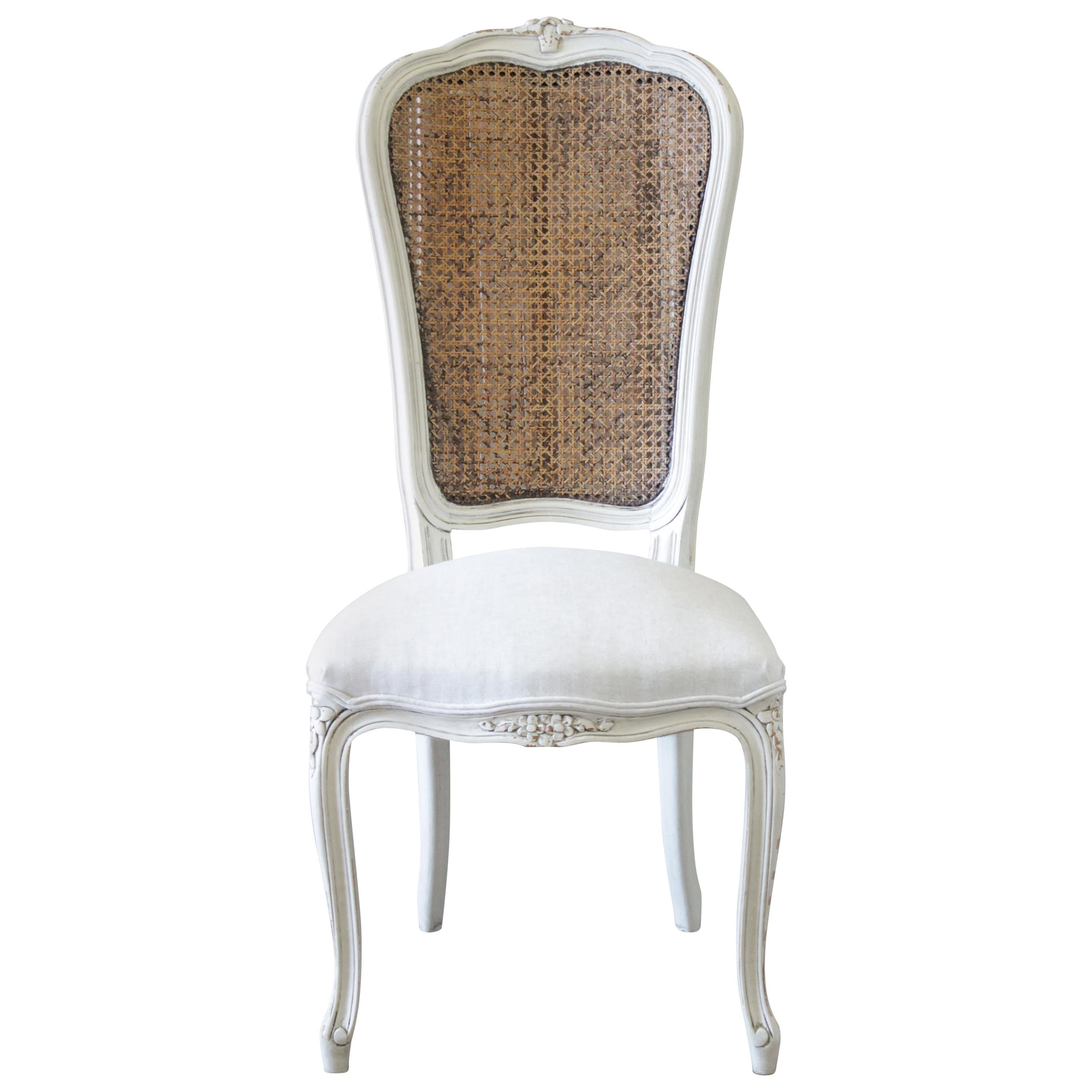 20th Century French Country Style Cane Back Accent Chair