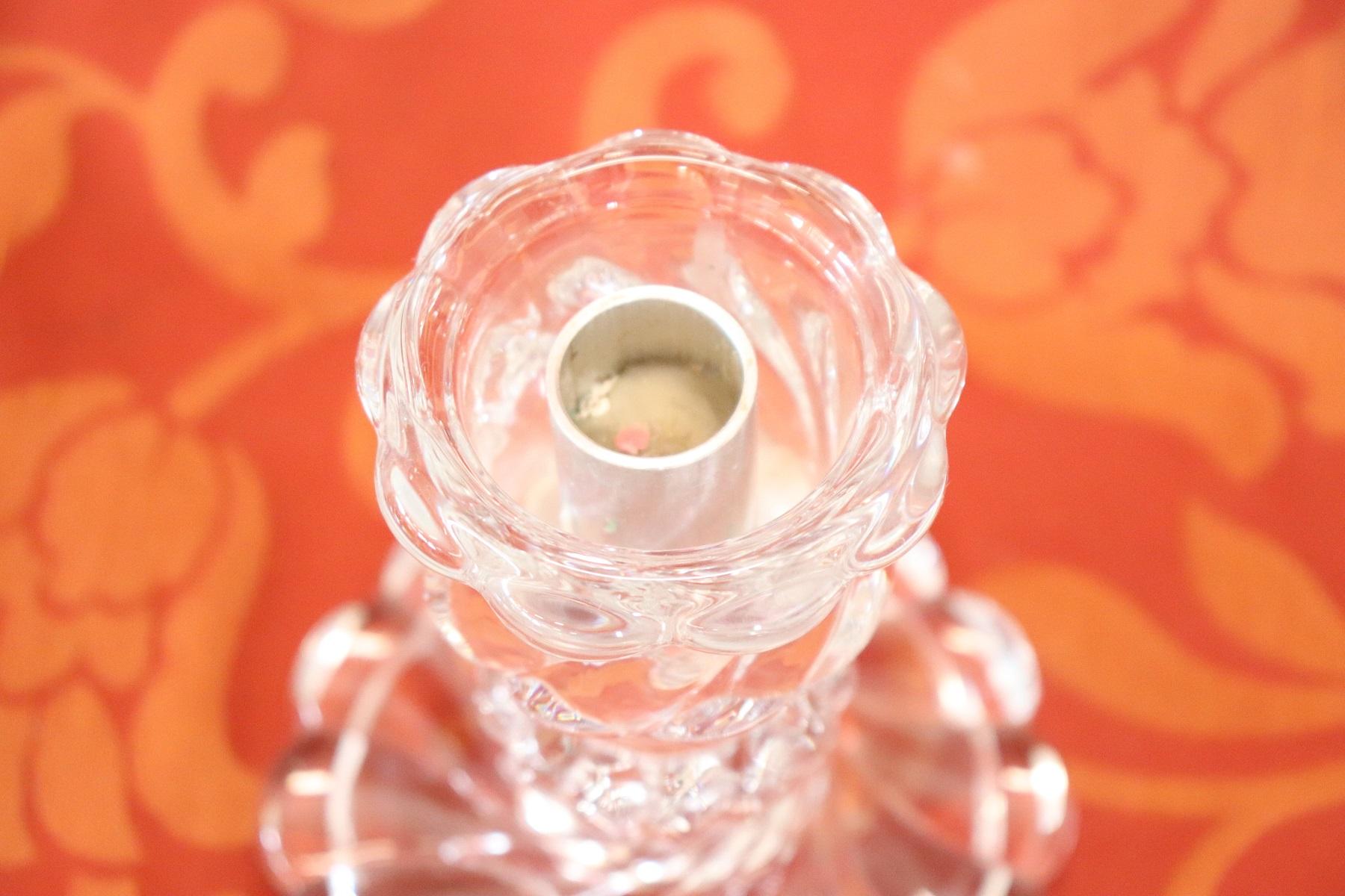 Baccarat crystal candlestick. Refined with their particular shape move. Signed Baccarat France.


 