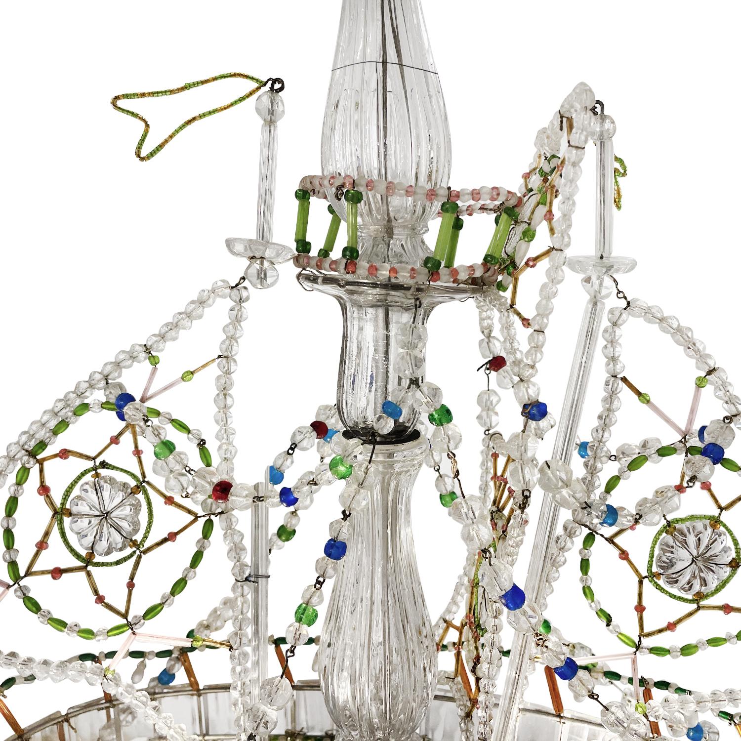 20ième siècle Pendentif de bateau de voile en cristal français du 20ème siècle - Plafonnier vintage en vente