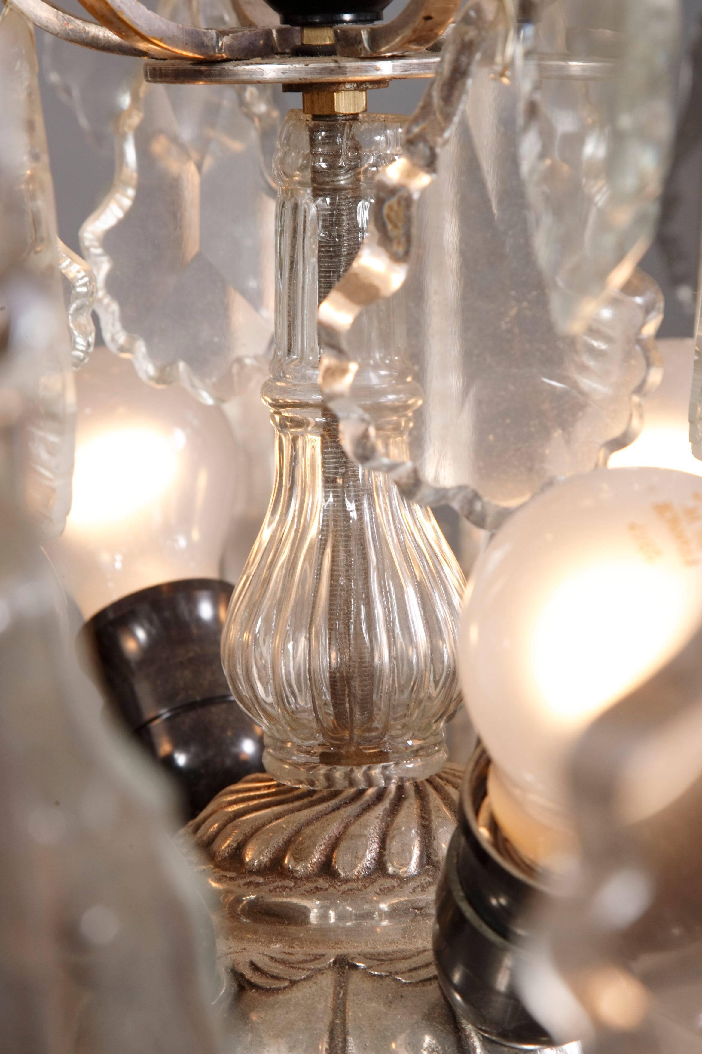 Cristallo Lampadario a bracci curvi francese del XX secolo in vendita