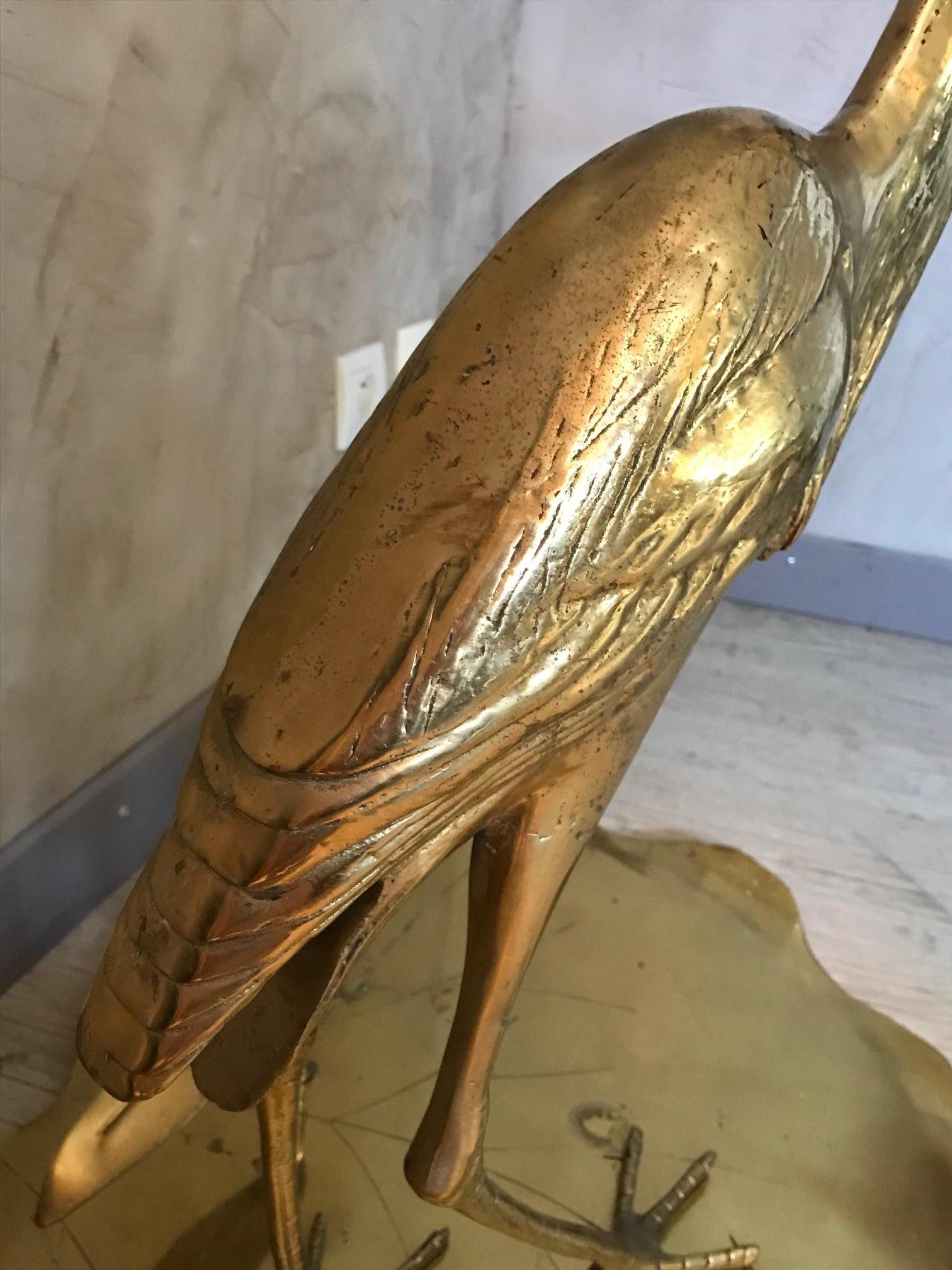 20th Century French Decorative Brass Heron, 1950s 10