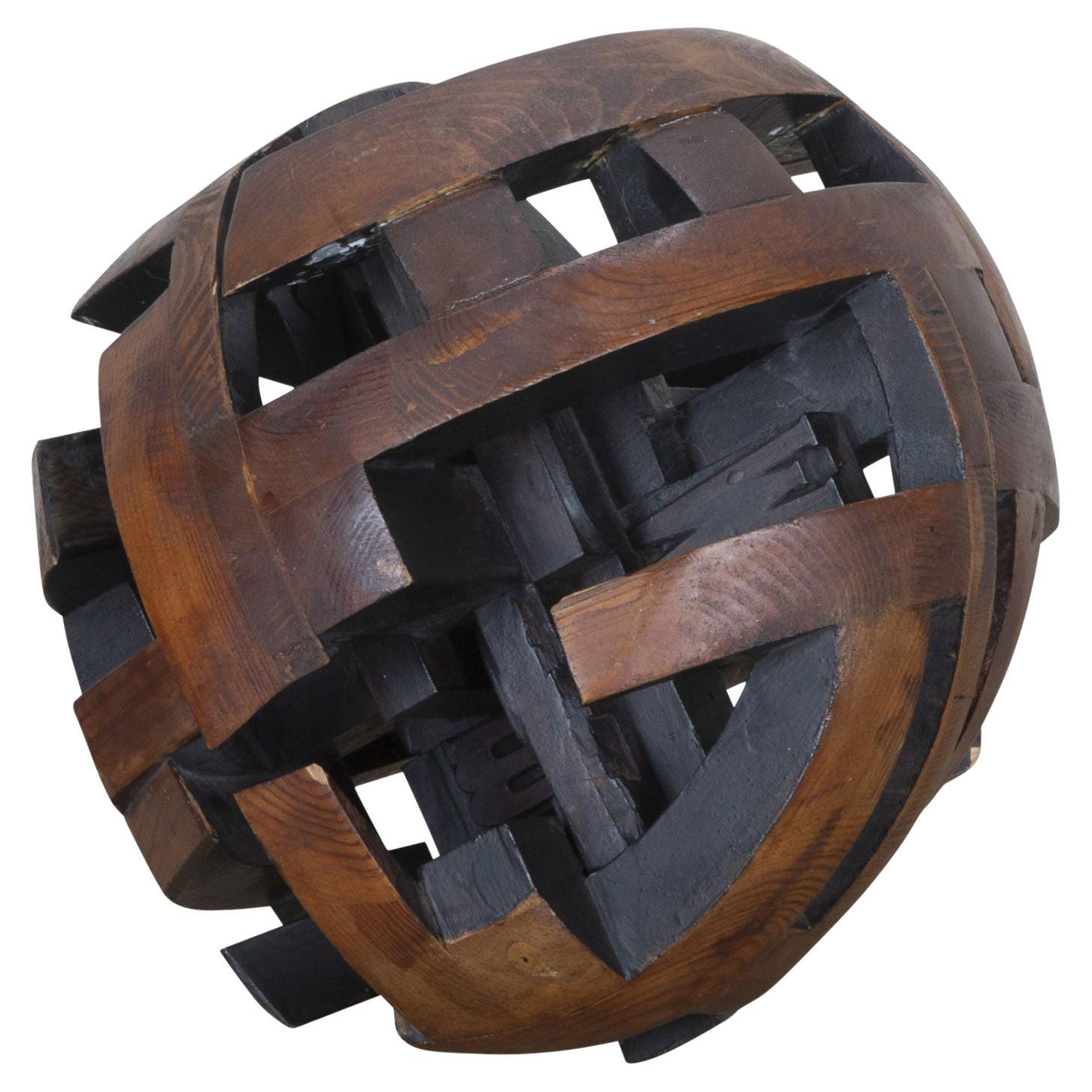 20th Century French Decorative Wooden Ball