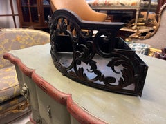20th Century French Delicately Handmade Metal Corner Shelf Decorated with Leaves