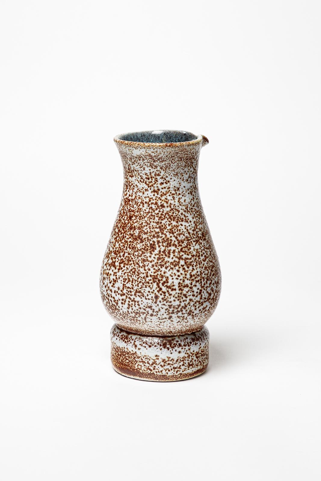 Ceramica Vaso o brocca in ceramica colorata di design francese del XX secolo di accolay 1960 in vendita