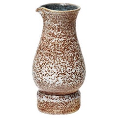 Vaso o brocca in ceramica colorata di design francese del XX secolo di accolay 1960