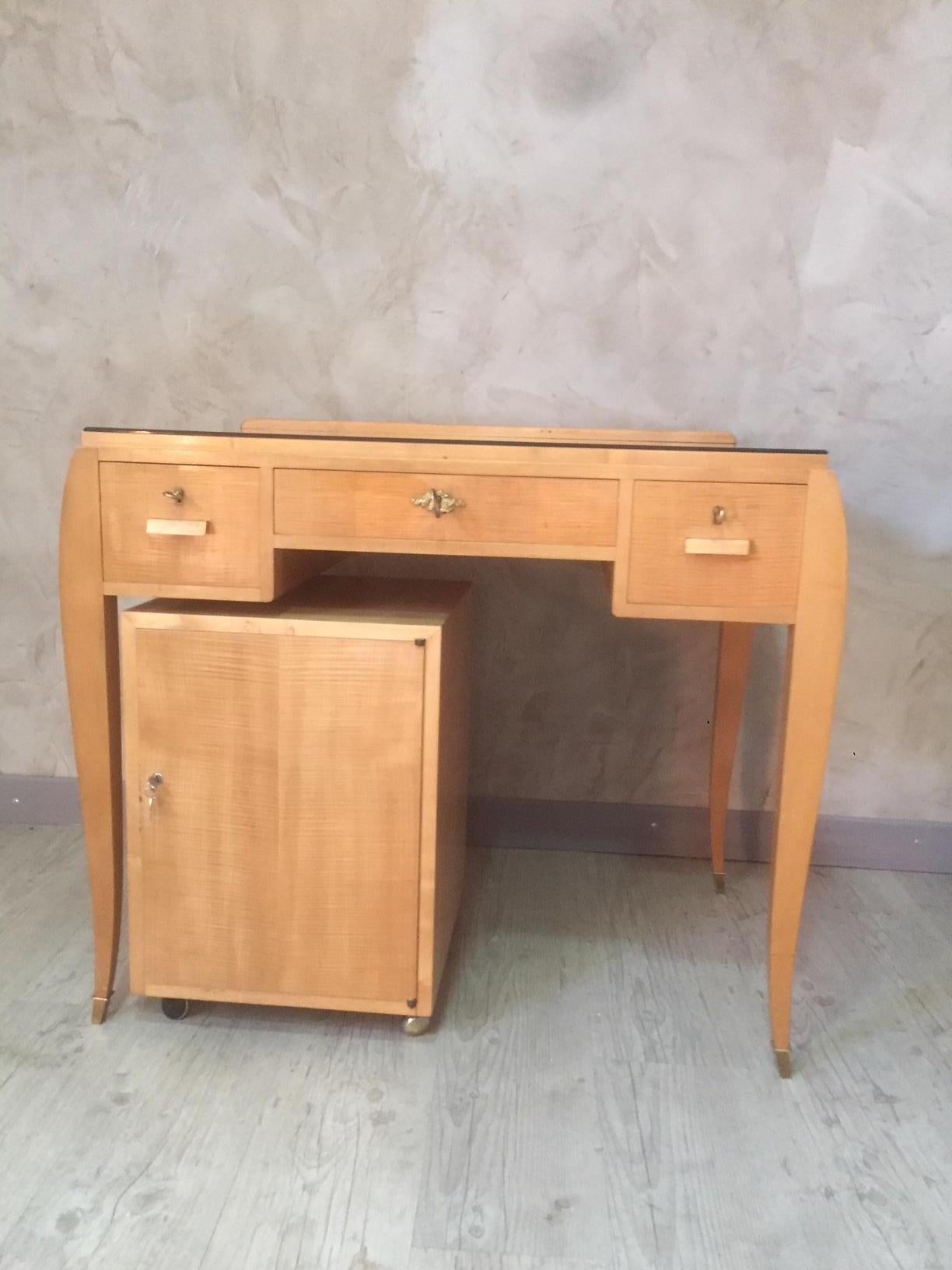 20th Century, French Desk with a Rolling Drawer, 1950s (Französisch)