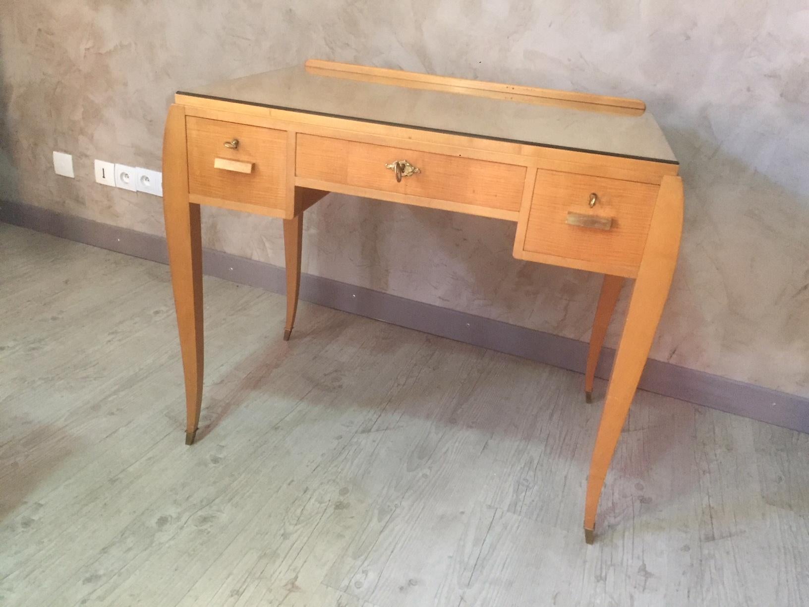 20th Century, French Desk with a Rolling Drawer, 1950s im Zustand „Gut“ in LEGNY, FR