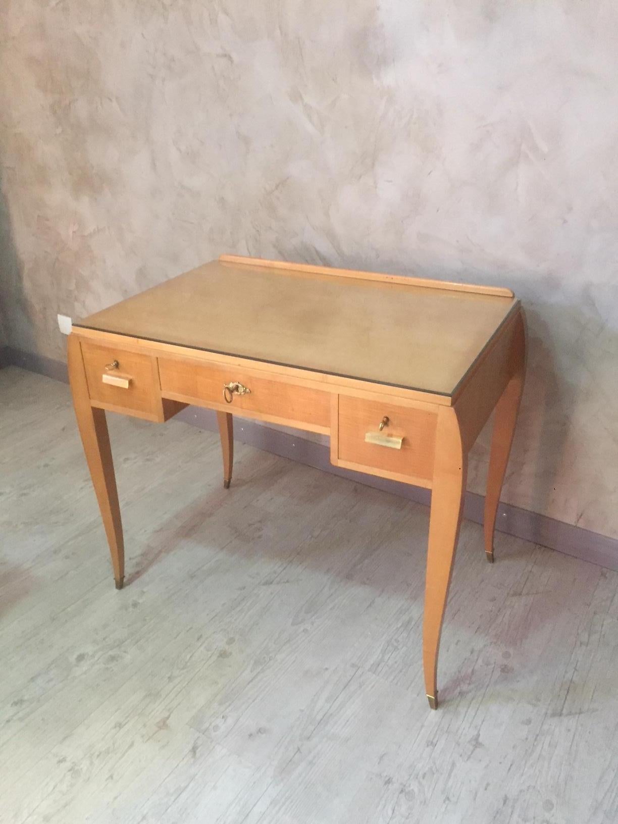 20th Century, French Desk with a Rolling Drawer, 1950s 1