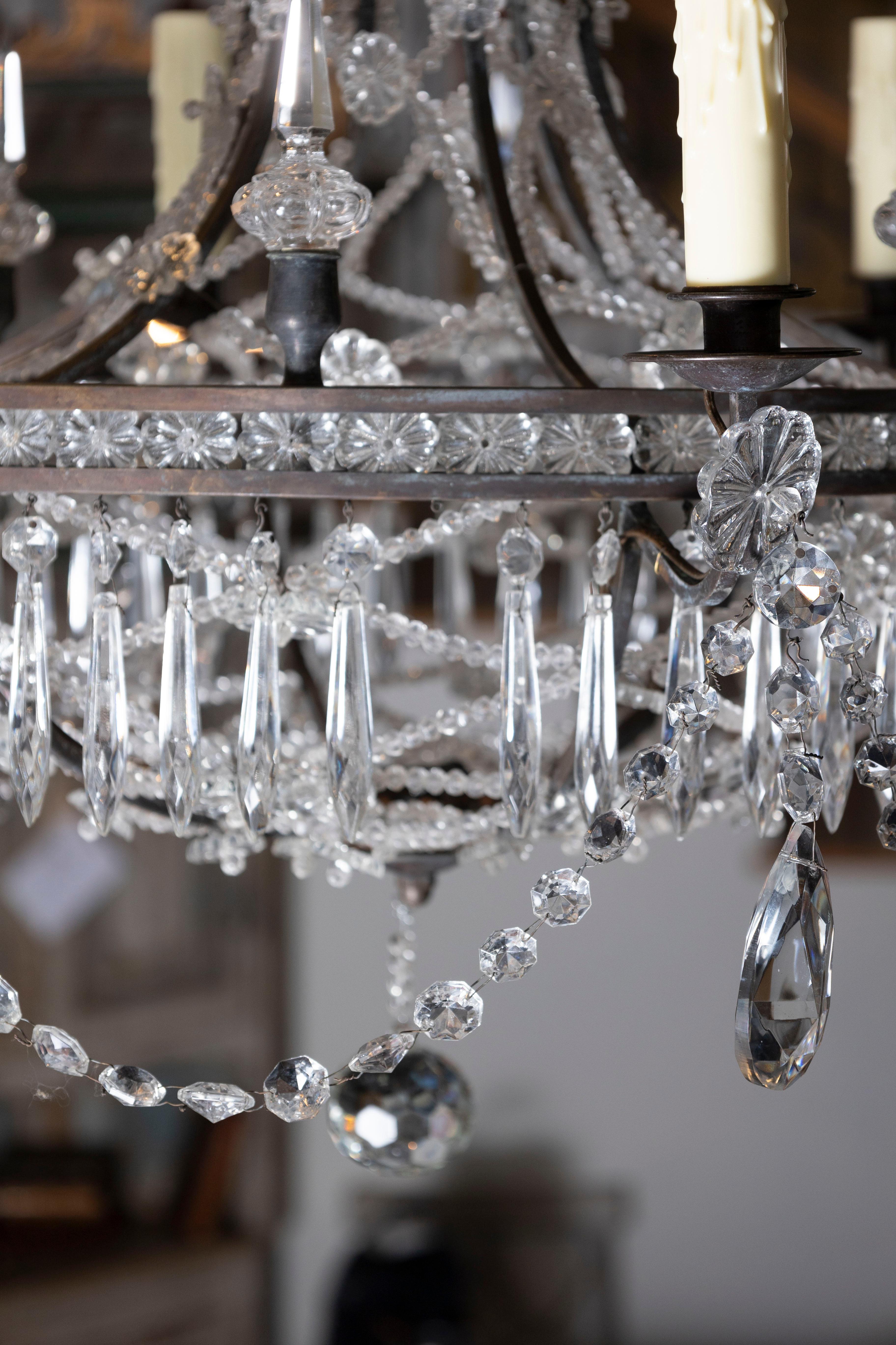 Lustre en cristal de style Directoire français du 20e siècle en vente 5