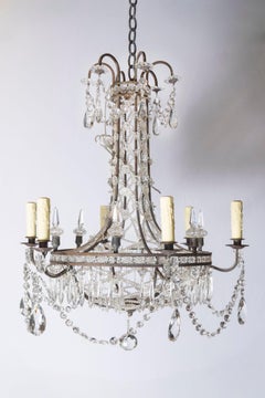 20th Century French Directoire Style Crystal Chandelier
