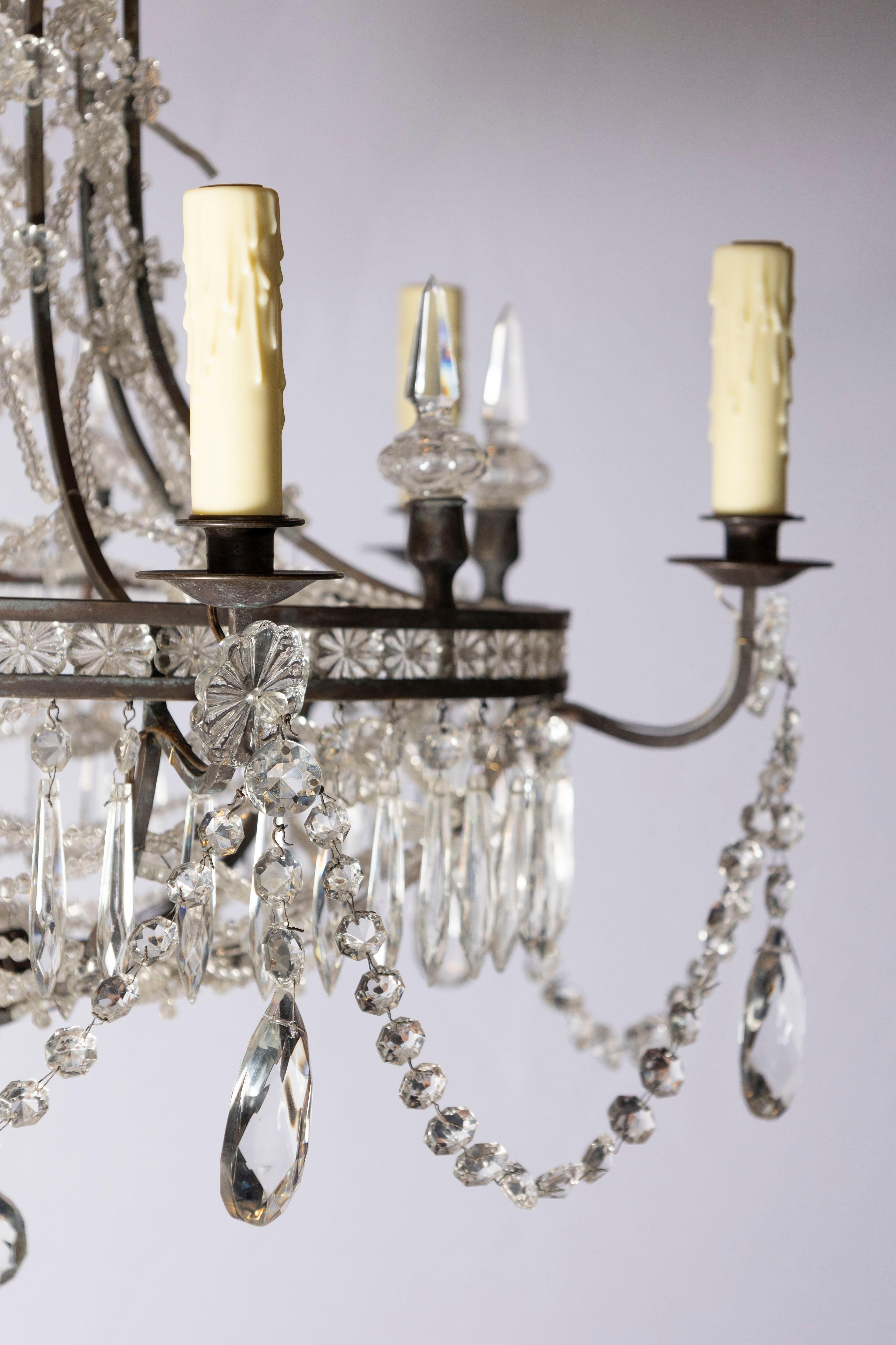 Cristal Lustre en cristal de style Directoire français du 20e siècle en vente
