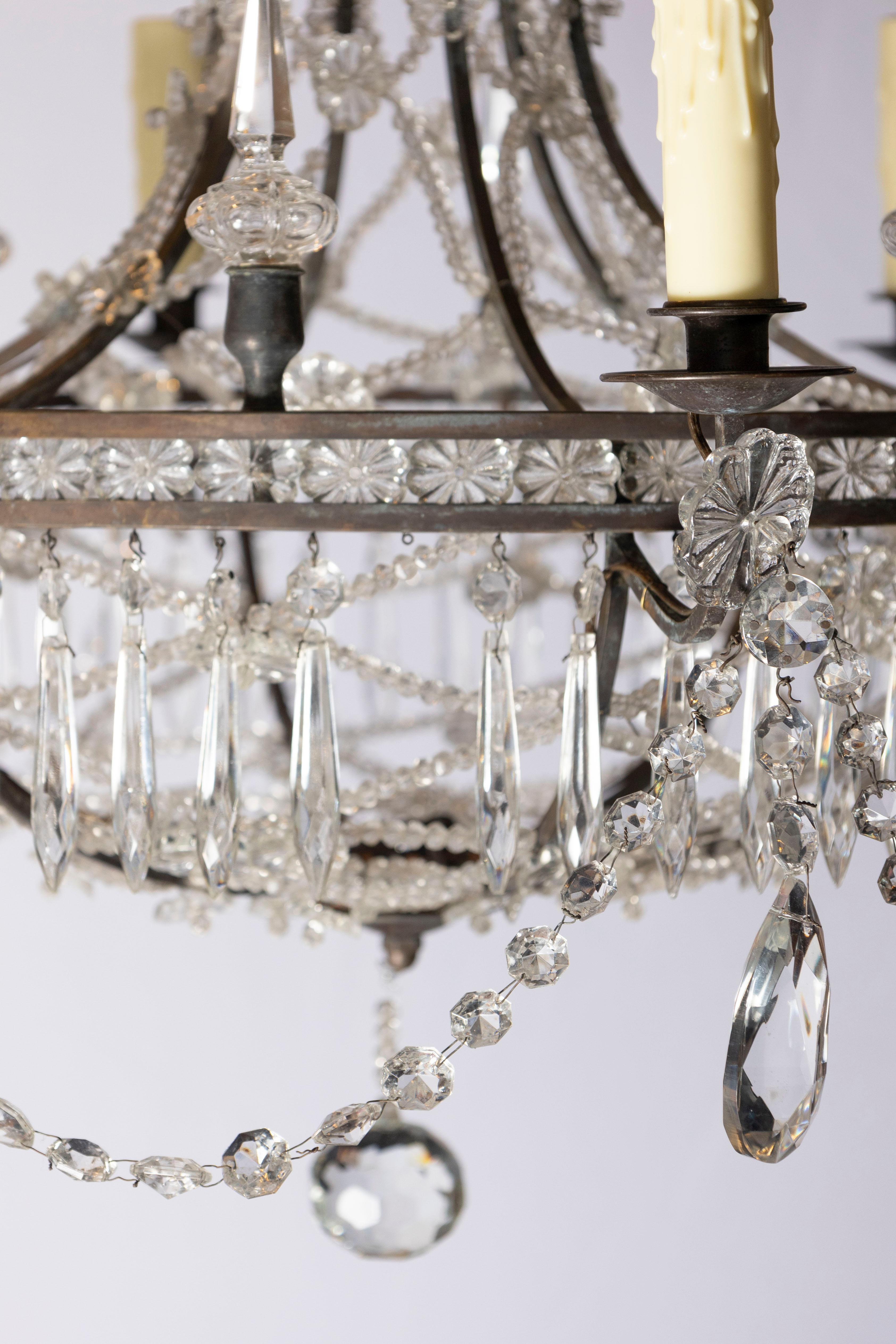 Lustre en cristal de style Directoire français du 20e siècle en vente 1