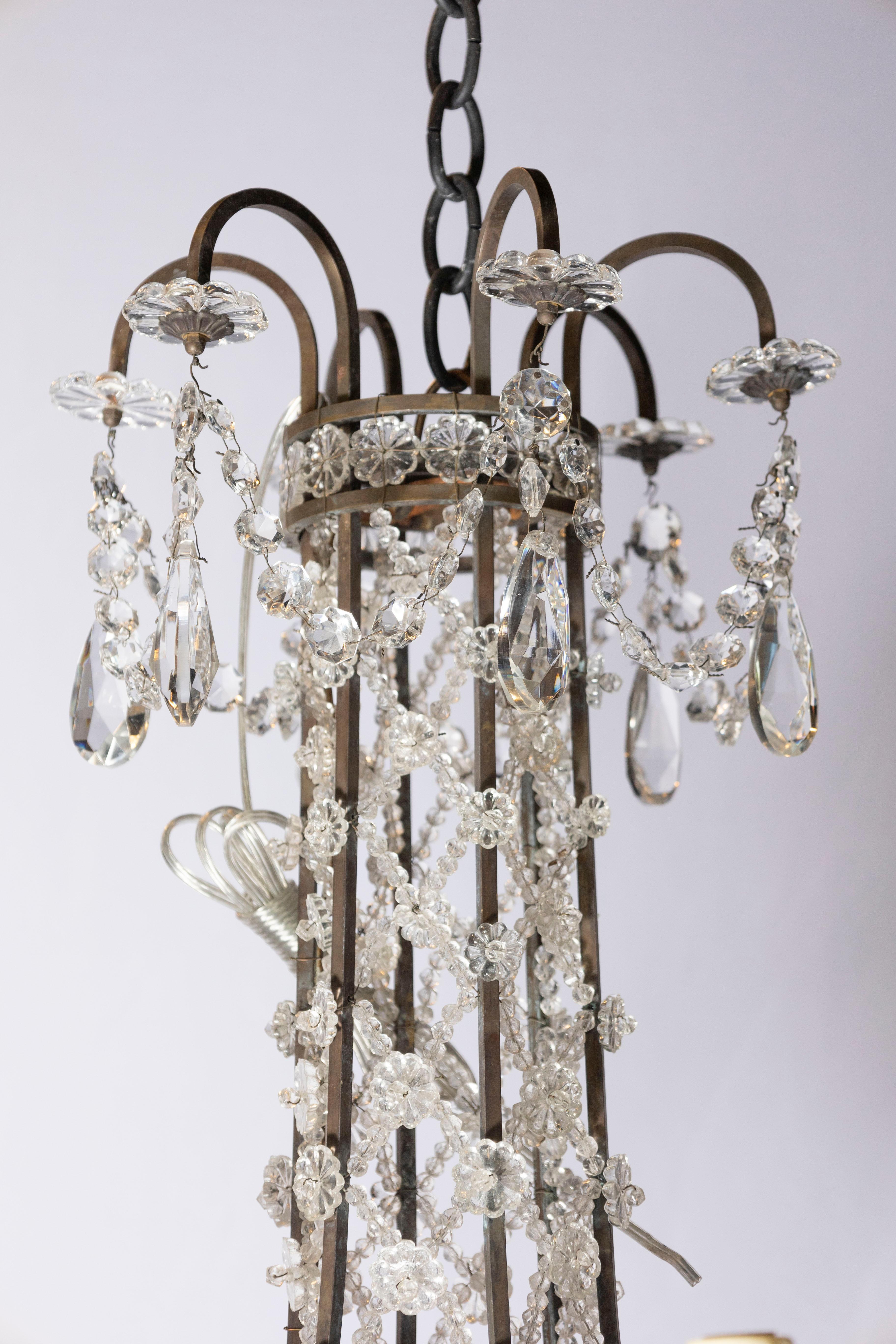 Lustre en cristal de style Directoire français du 20e siècle en vente 2