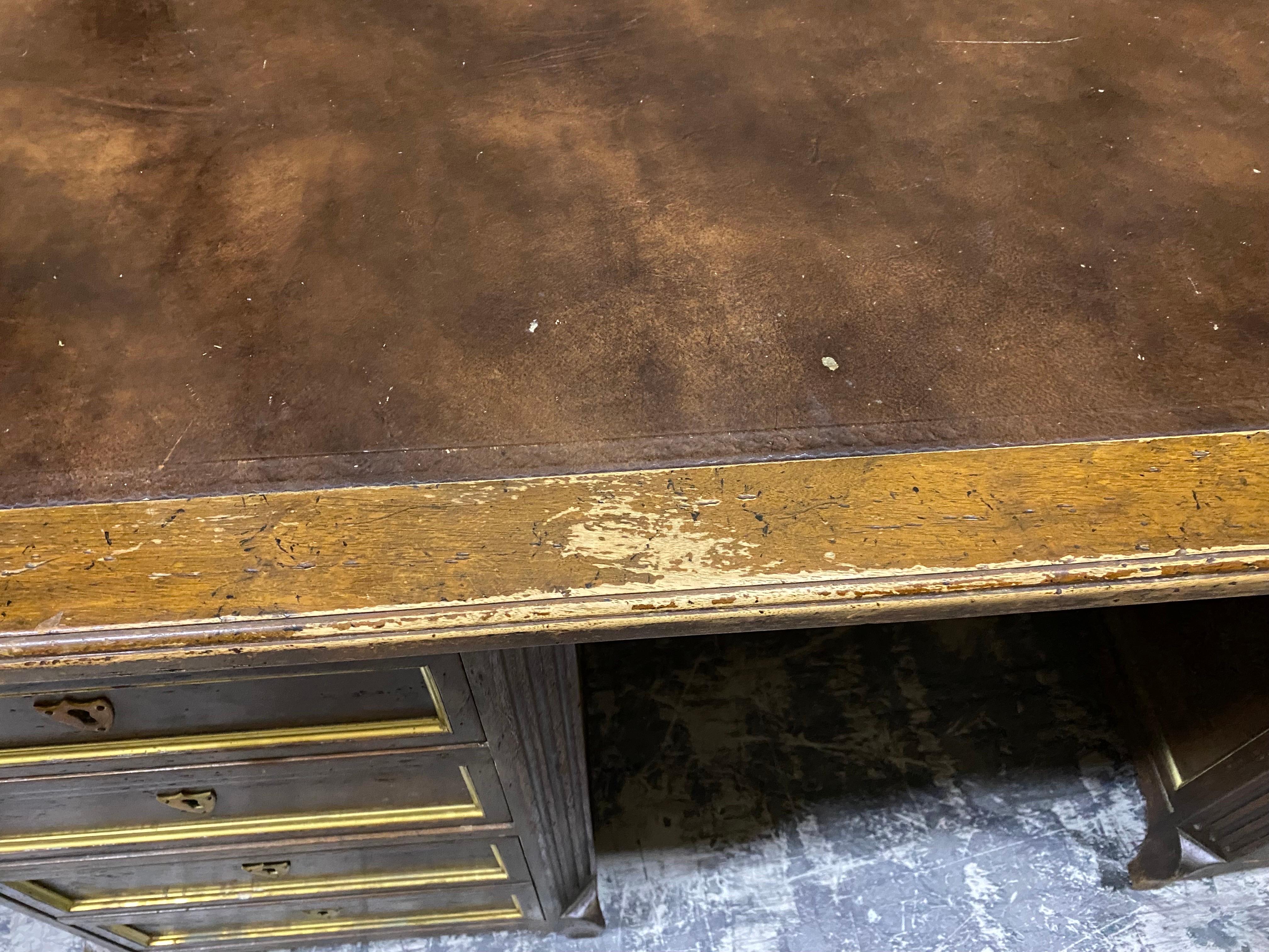 20th Century French Directoire Style Mahogany and Brass Writing Desk from W & J For Sale 6