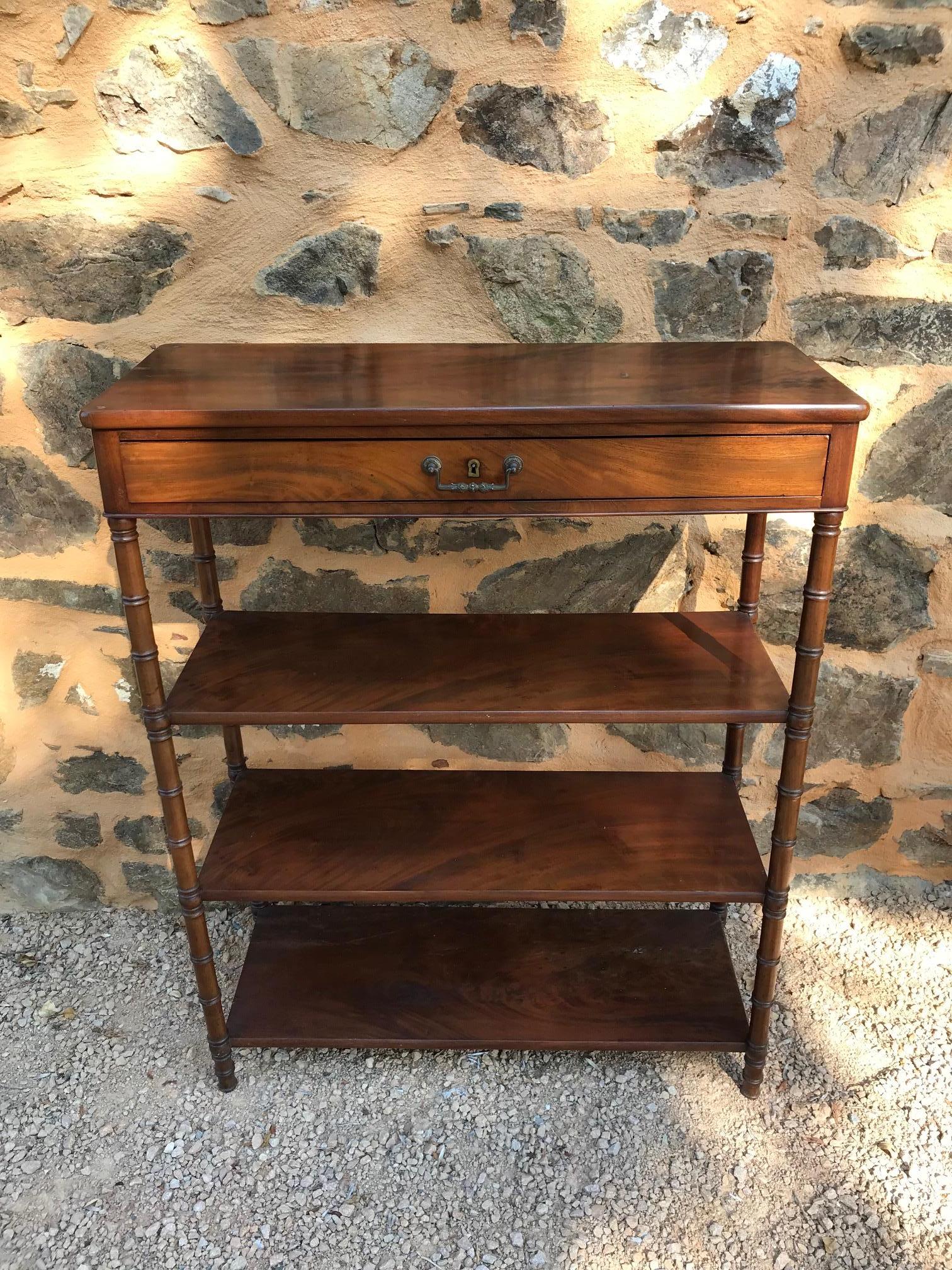 20th Century French Directoire Style Mahogany Console Table, 1920s In Fair Condition In LEGNY, FR