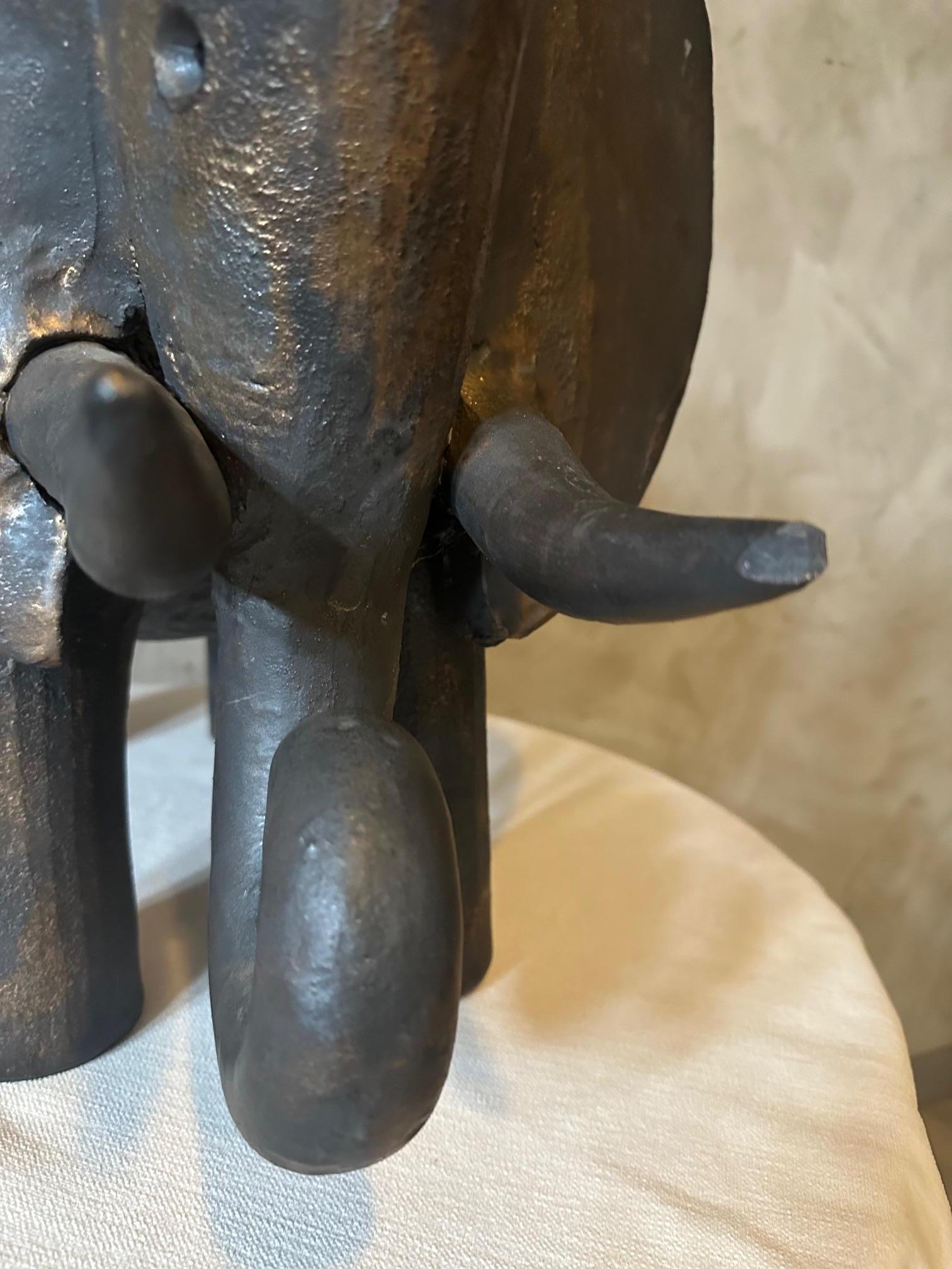 20th century French Dominique Pouchain Ceramic Big Elephant  For Sale 9