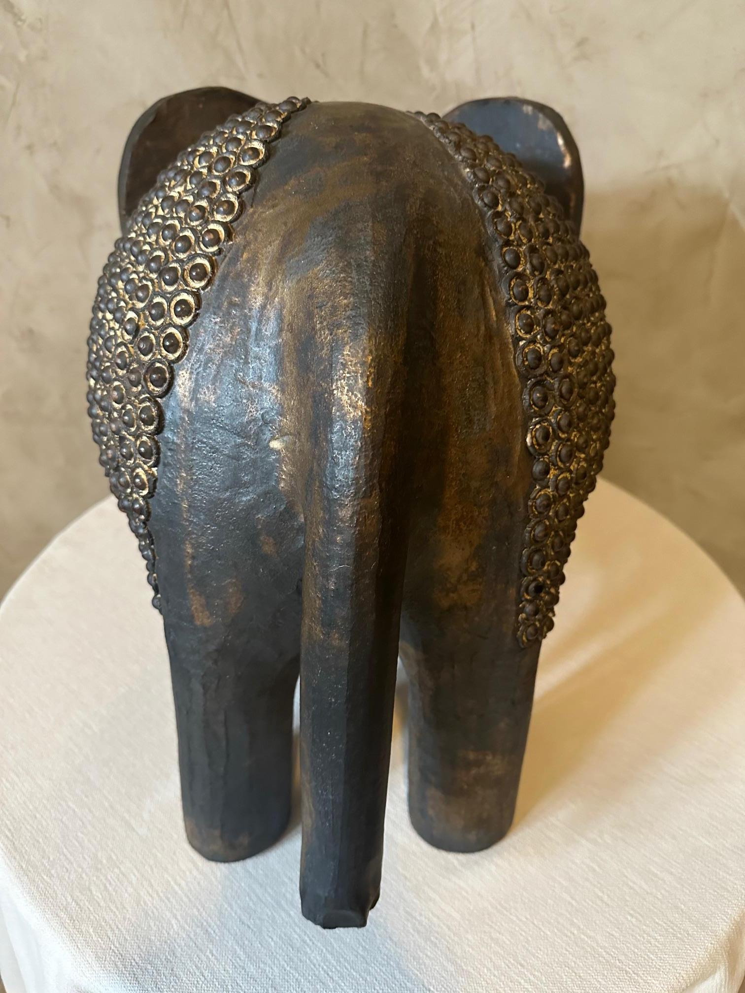 20th century French Dominique Pouchain Ceramic Big Elephant  For Sale 13