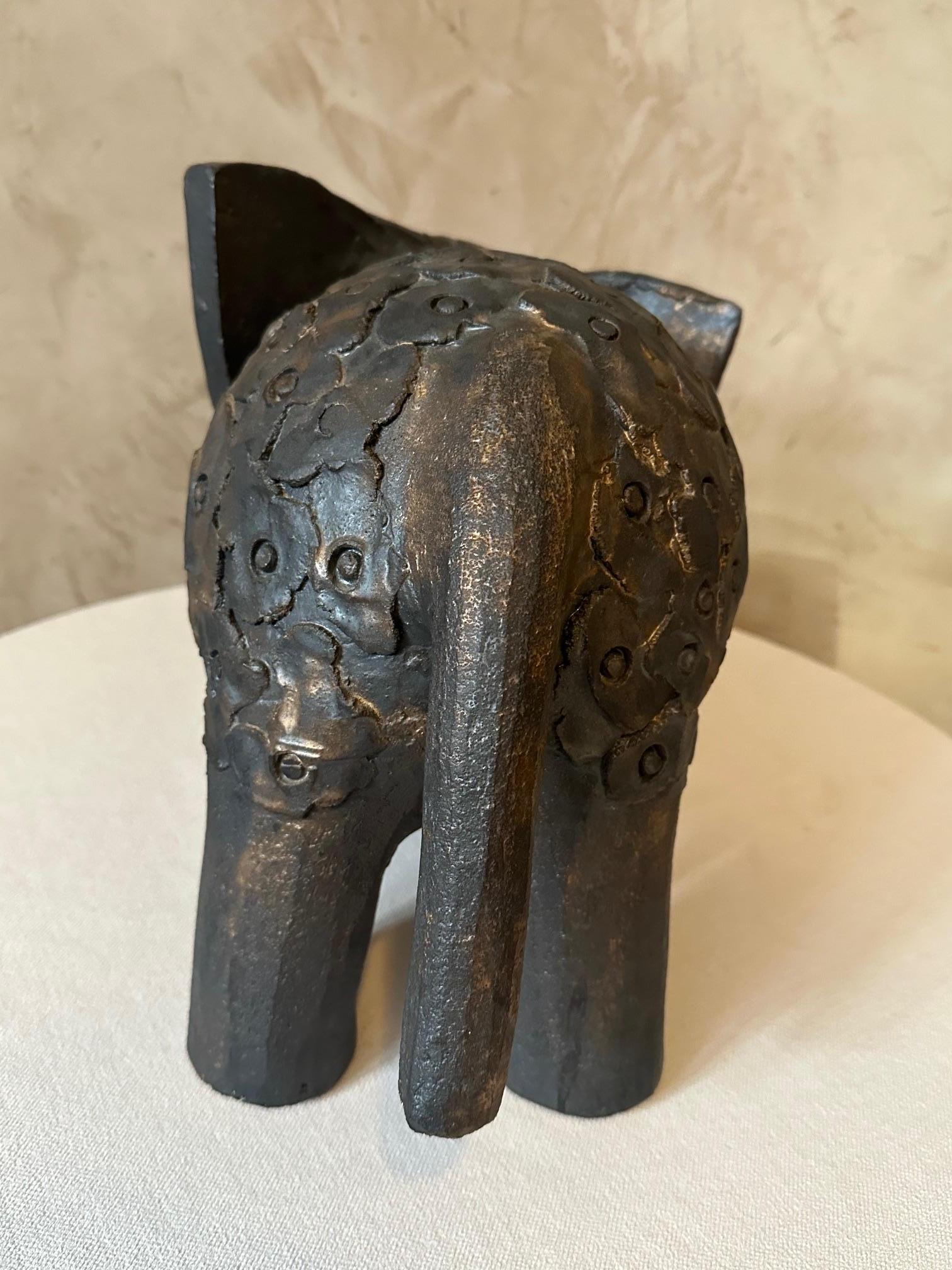 20th century French Dominique Pouchain Ceramic Elephant For Sale 7